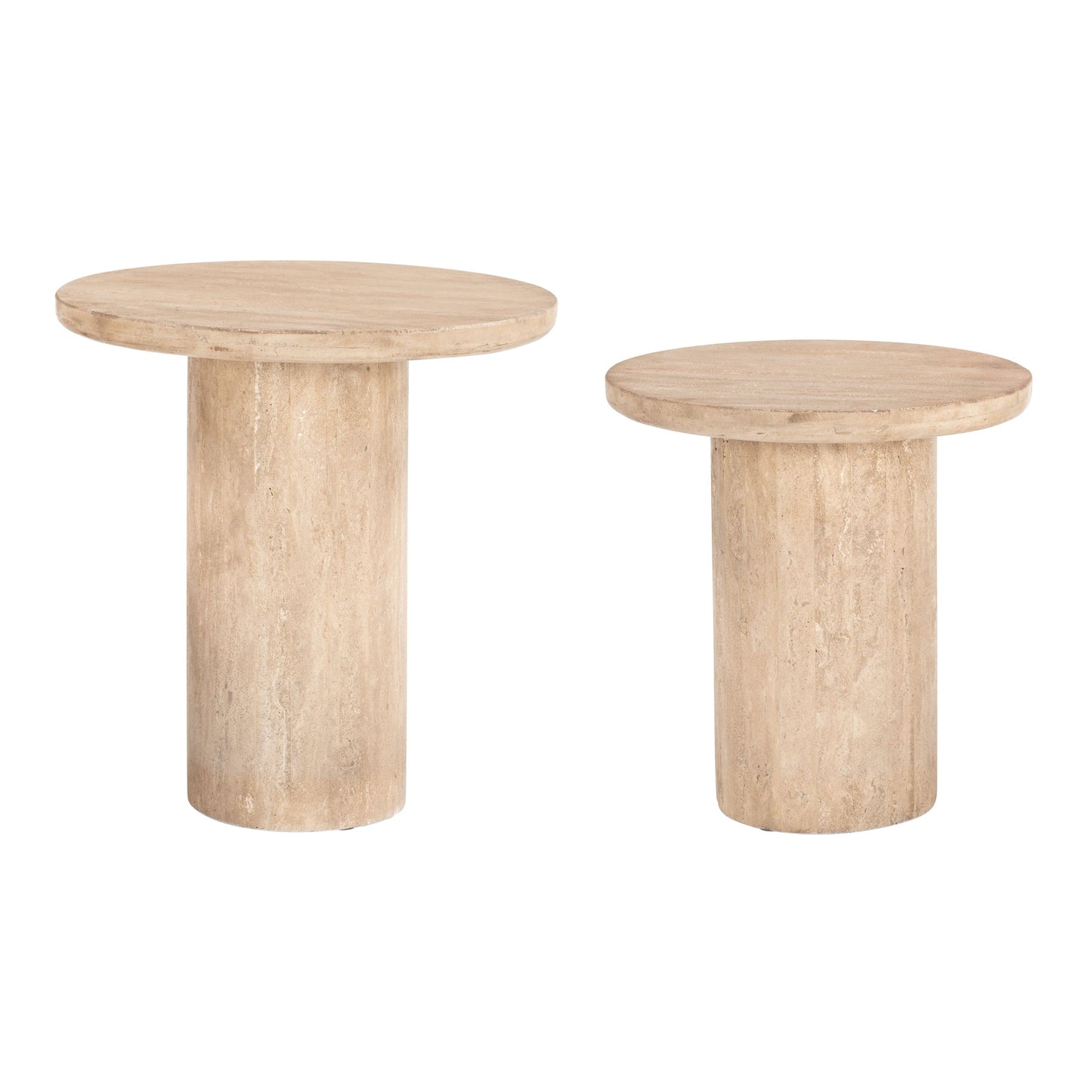 Fenith Accent Table Set (2-Piece) Natural-Side Tables-Zuo Modern-LOOMLAN