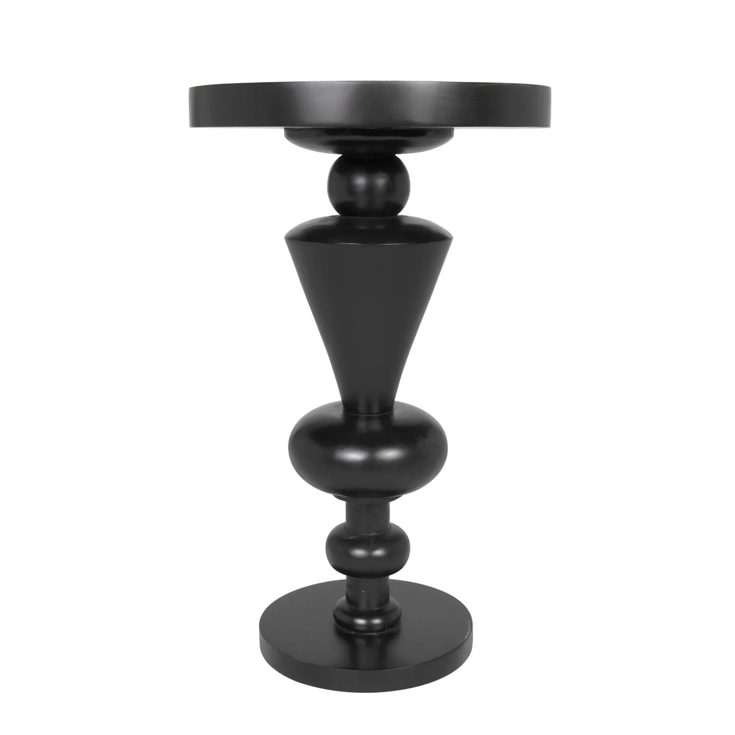 Fenring Wood Black Round Side Table-Side Tables-Noir-Sideboards and Things