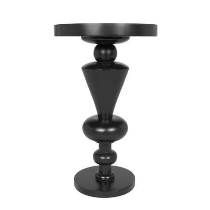 Fenring Wood Black Round Side Table-Side Tables-Noir-Sideboards and Things