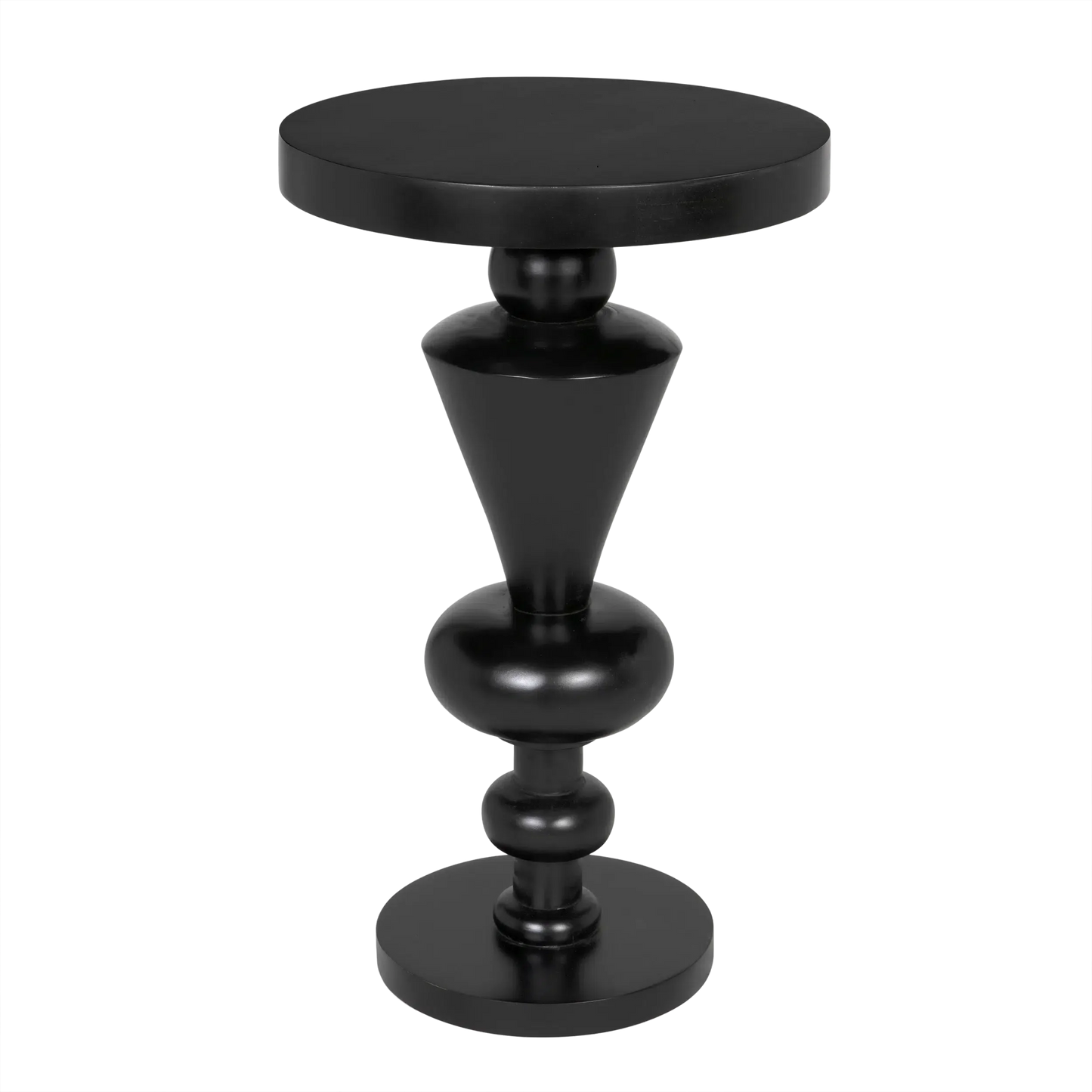 Fenring Wood Black Round Side Table-Side Tables-Noir-Sideboards and Things