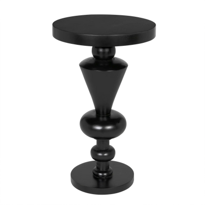 Fenring Wood Black Round Side Table-Side Tables-Noir-Sideboards and Things