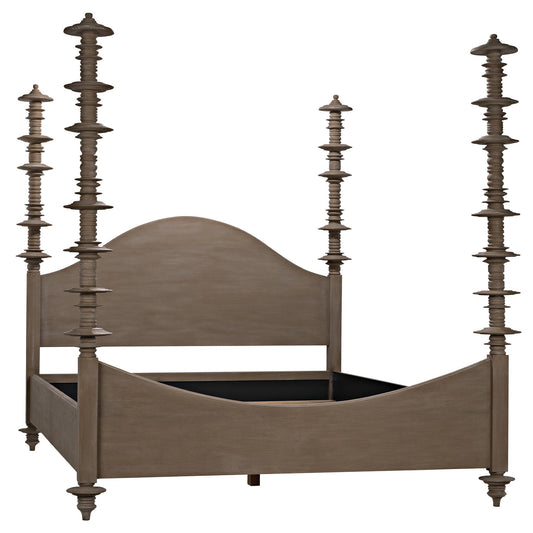 Ferrett Wood Cal-King Bed-Beds-Noir-Sideboards and Things