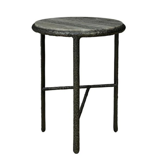 Ferris Marble Topped Round End Table