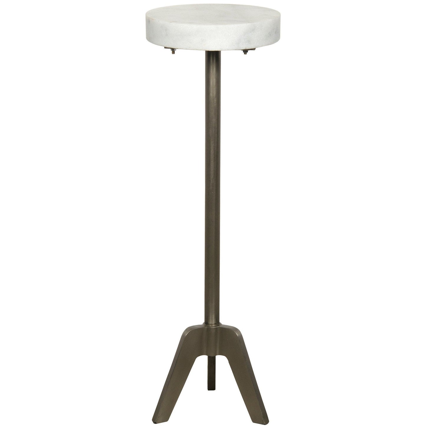 Fiasco Steel and Marble Round Side Table-Side Tables-Noir-Sideboards and Things