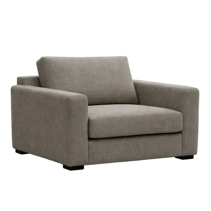 LOOMLAN Custom Upholstery Field Loose Seat Fabric & Leather Accent Chair