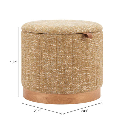Zuo Modern Fije Textured Fabric Storage Ottoman