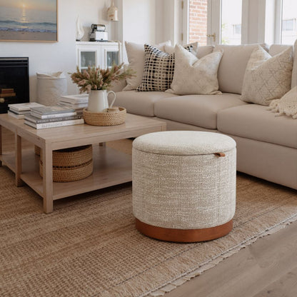 Zuo Modern Fije Textured Fabric Storage Ottoman