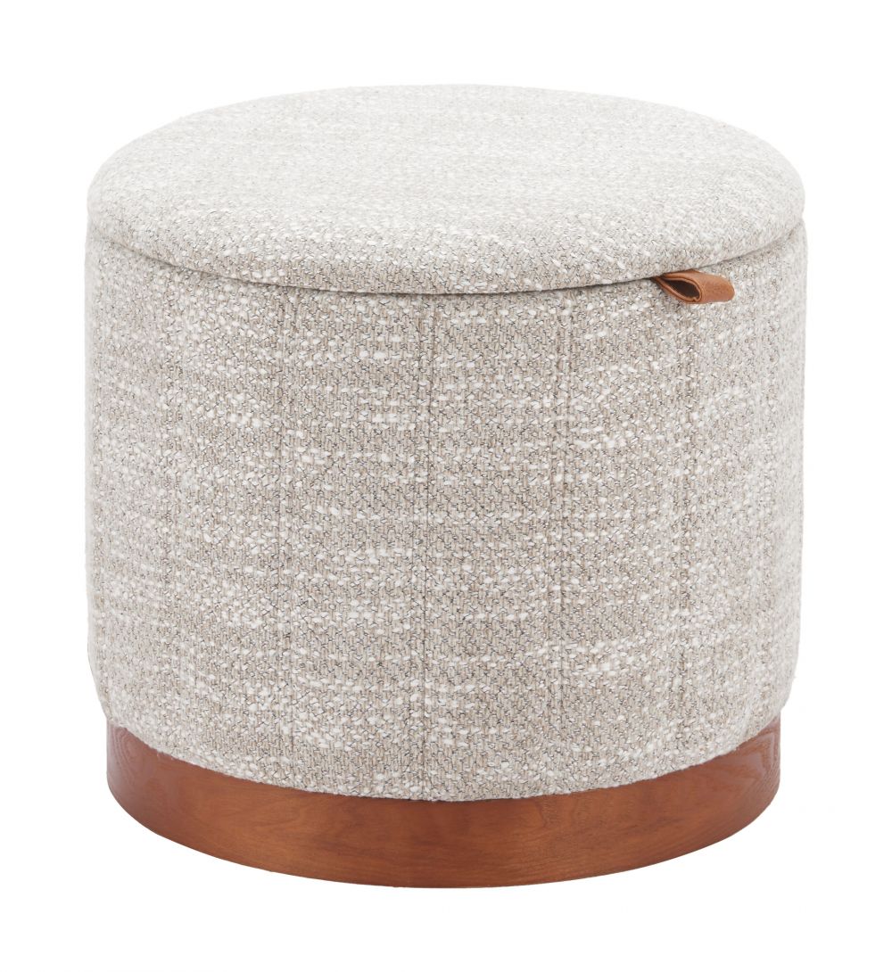Zuo Modern Fije Textured Fabric Storage Ottoman