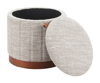 Zuo Modern Fije Textured Fabric Storage Ottoman