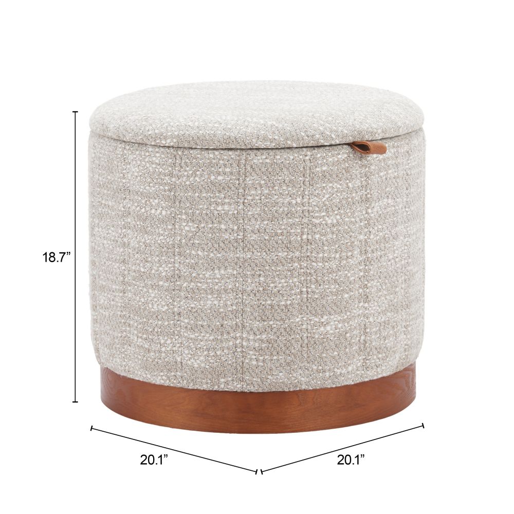 Zuo Modern Fije Textured Fabric Storage Ottoman
