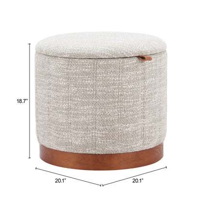 Zuo Modern Fije Textured Fabric Storage Ottoman
