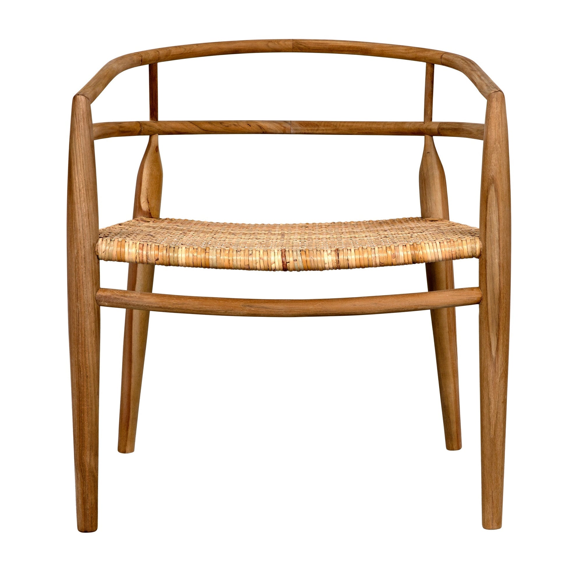 Finley Teak Wood Arm Chair with Rattan-Club Chairs-Noir-Sideboards and Things