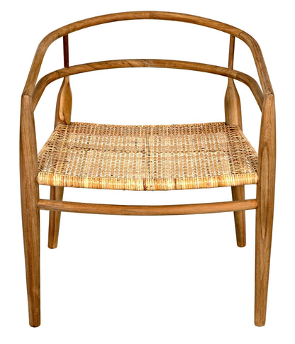 Finley Teak Wood Arm Chair with Rattan-Club Chairs-Noir-Sideboards and Things