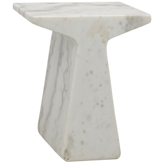 Finn Marble White Square Side Table-Side Tables-Noir-Sideboards and Things