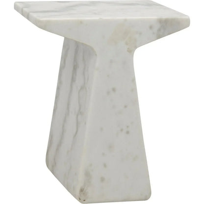 Noir Finn Marble White Square Side Table