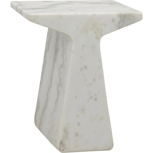 Noir Finn Marble White Square Side Table