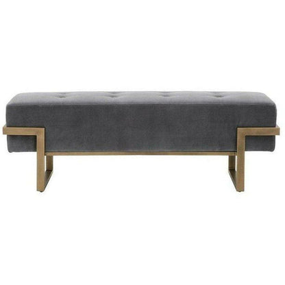 Fiona Upholstered Bench Blush Gray Velvet Brass Bedroom Benches Sideboards and Things By Essentials For Living