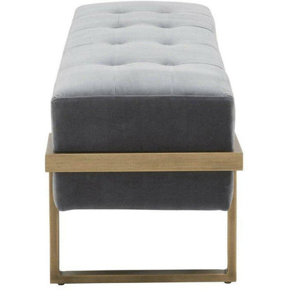 Fiona Upholstered Bench Blush Gray Velvet Brass Bedroom Benches Sideboards and Things By Essentials For Living