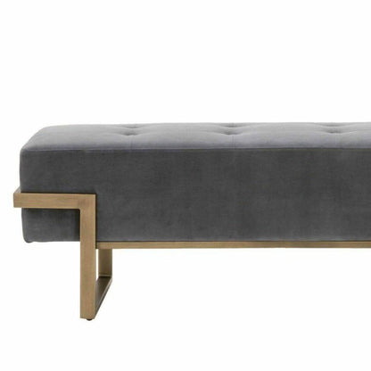 Fiona Upholstered Bench Blush Gray Velvet Brass Bedroom Benches Sideboards and Things By Essentials For Living