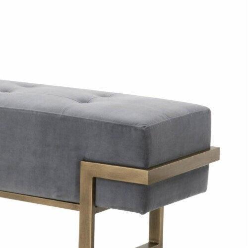 Fiona Upholstered Bench Blush Gray Velvet Brass Bedroom Benches Sideboards and Things By Essentials For Living