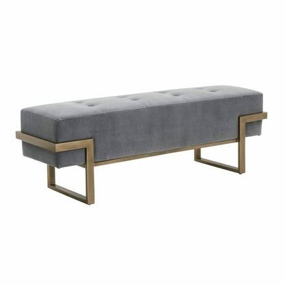 Fiona Upholstered Bench Blush Gray Velvet Brass Bedroom Benches Sideboards and Things By Essentials For Living