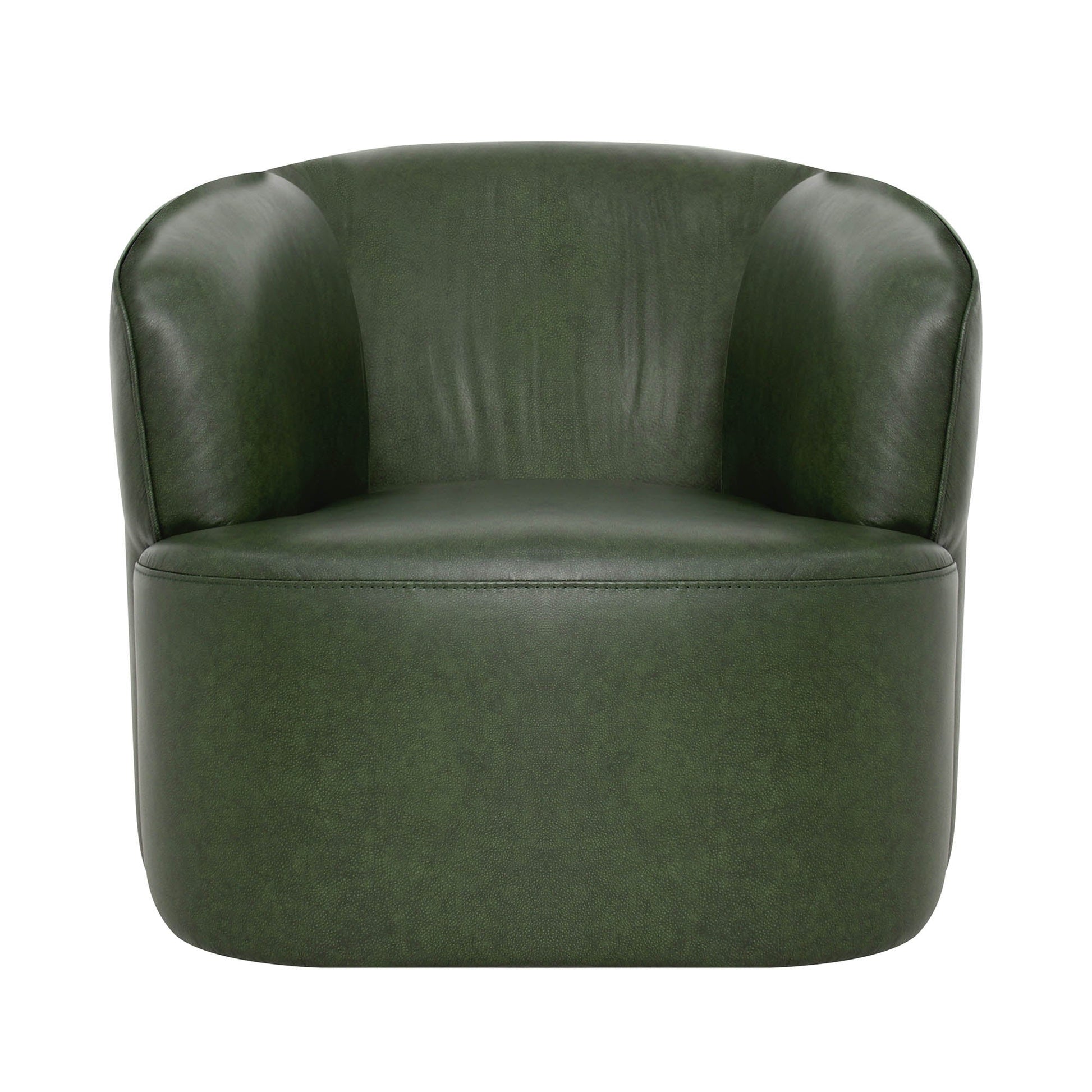 LH Home Fireside Top Grain Leather Swivel Club Chair