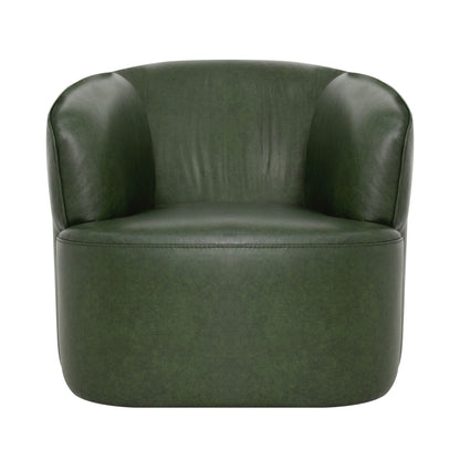 LH Home Fireside Top Grain Leather Swivel Club Chair