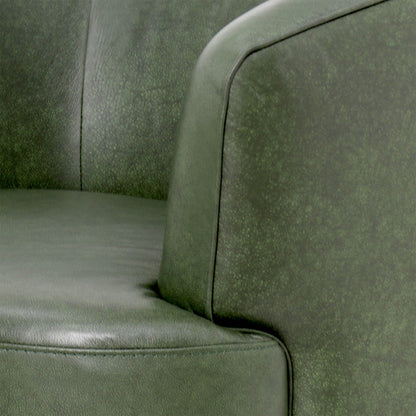 LH Home Fireside Top Grain Leather Swivel Club Chair