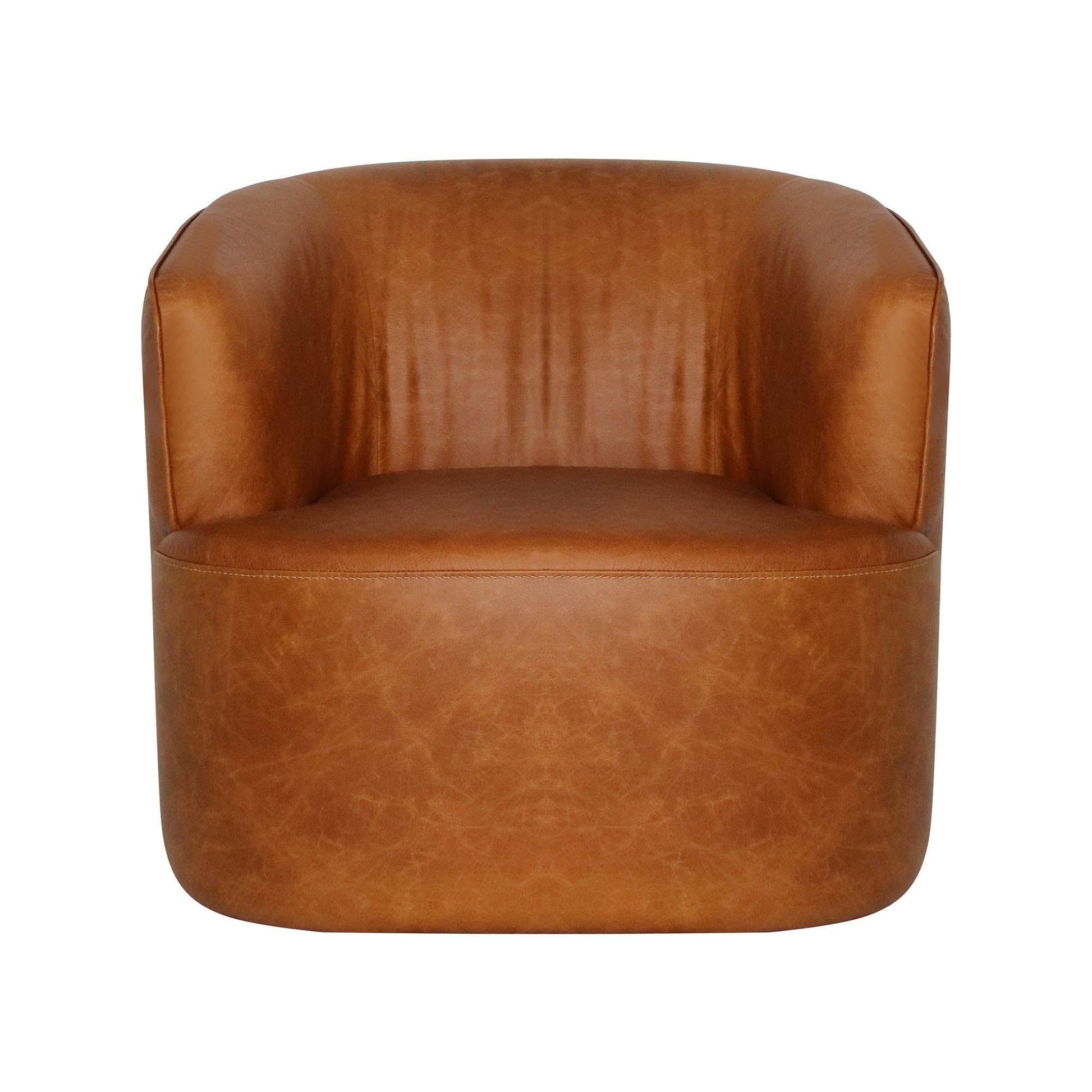 LH Home Fireside Top Grain Leather Swivel Club Chair