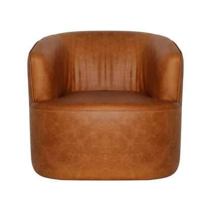 LH Home Fireside Top Grain Leather Swivel Club Chair