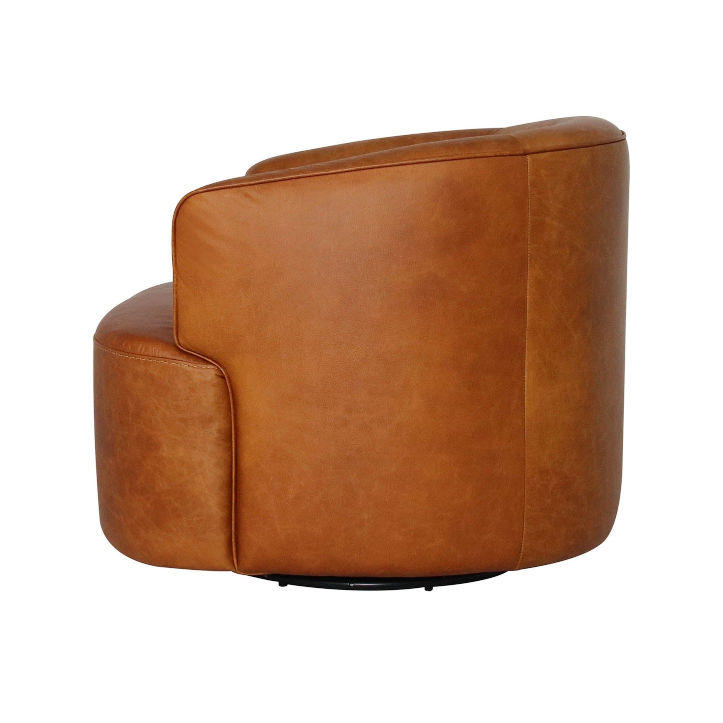 LH Home Fireside Top Grain Leather Swivel Club Chair
