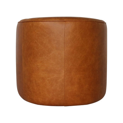 LH Home Fireside Top Grain Leather Swivel Club Chair