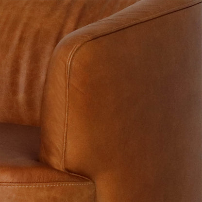 LH Home Fireside Top Grain Leather Swivel Club Chair