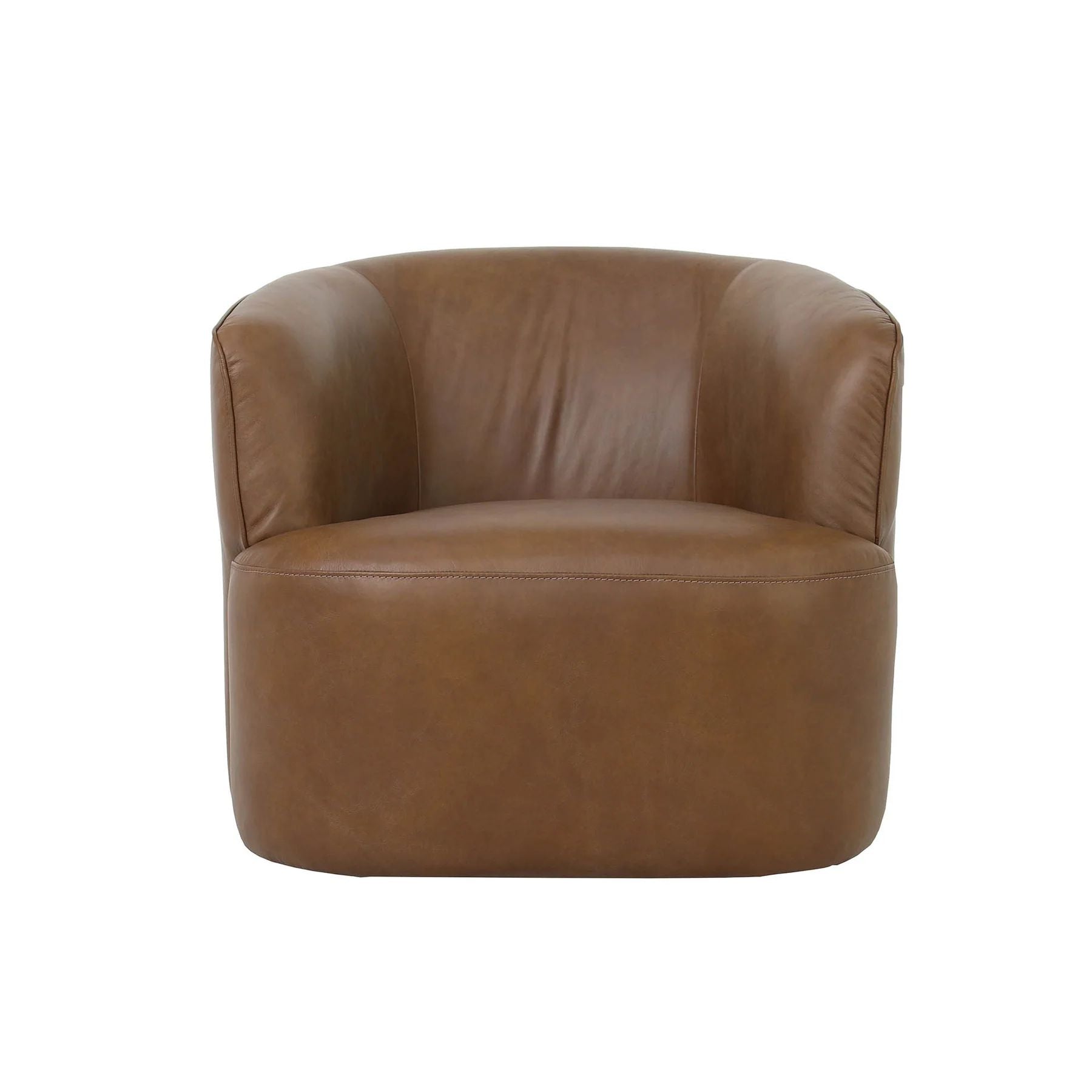 LH Home Fireside Top Grain Leather Swivel Club Chair