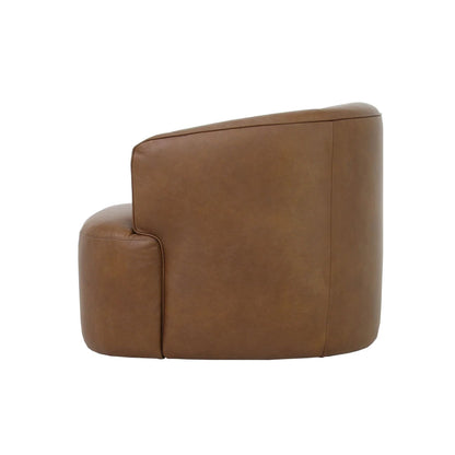 LH Home Fireside Top Grain Leather Swivel Club Chair