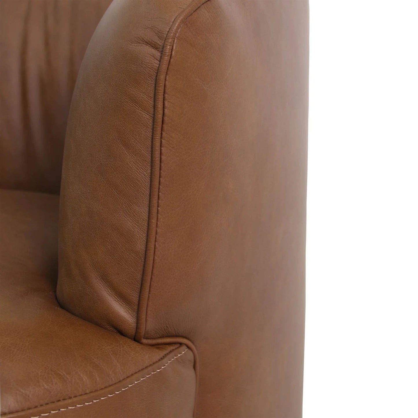 LH Home Fireside Top Grain Leather Swivel Club Chair