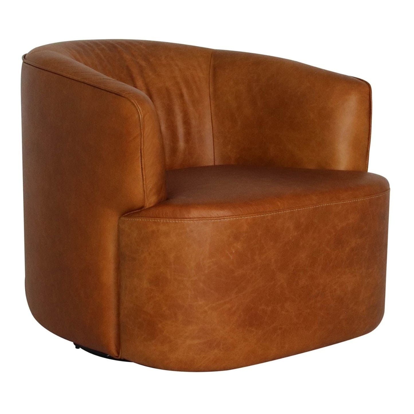 LH Home Fireside Top Grain Leather Swivel Club Chair