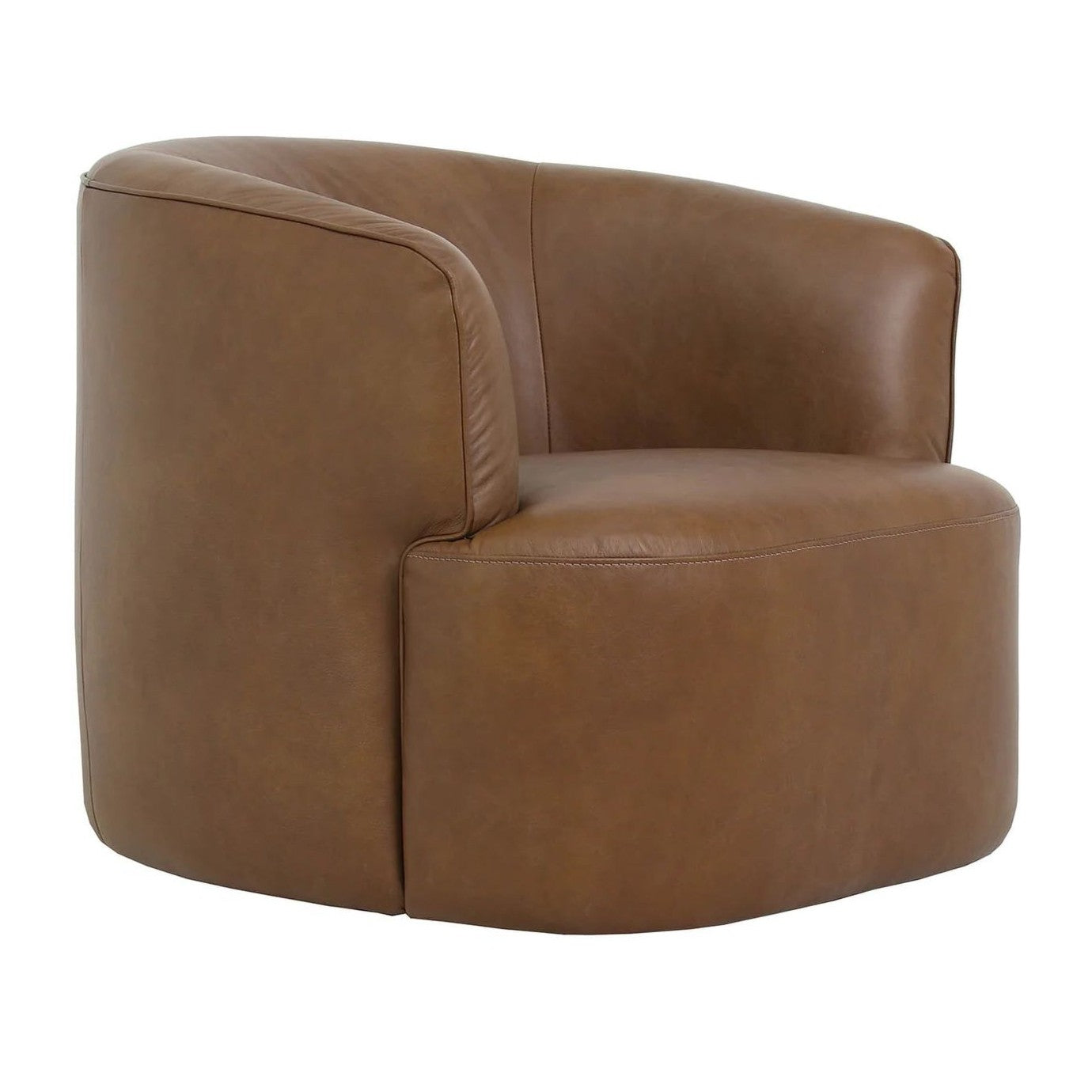 LH Home Fireside Top Grain Leather Swivel Club Chair