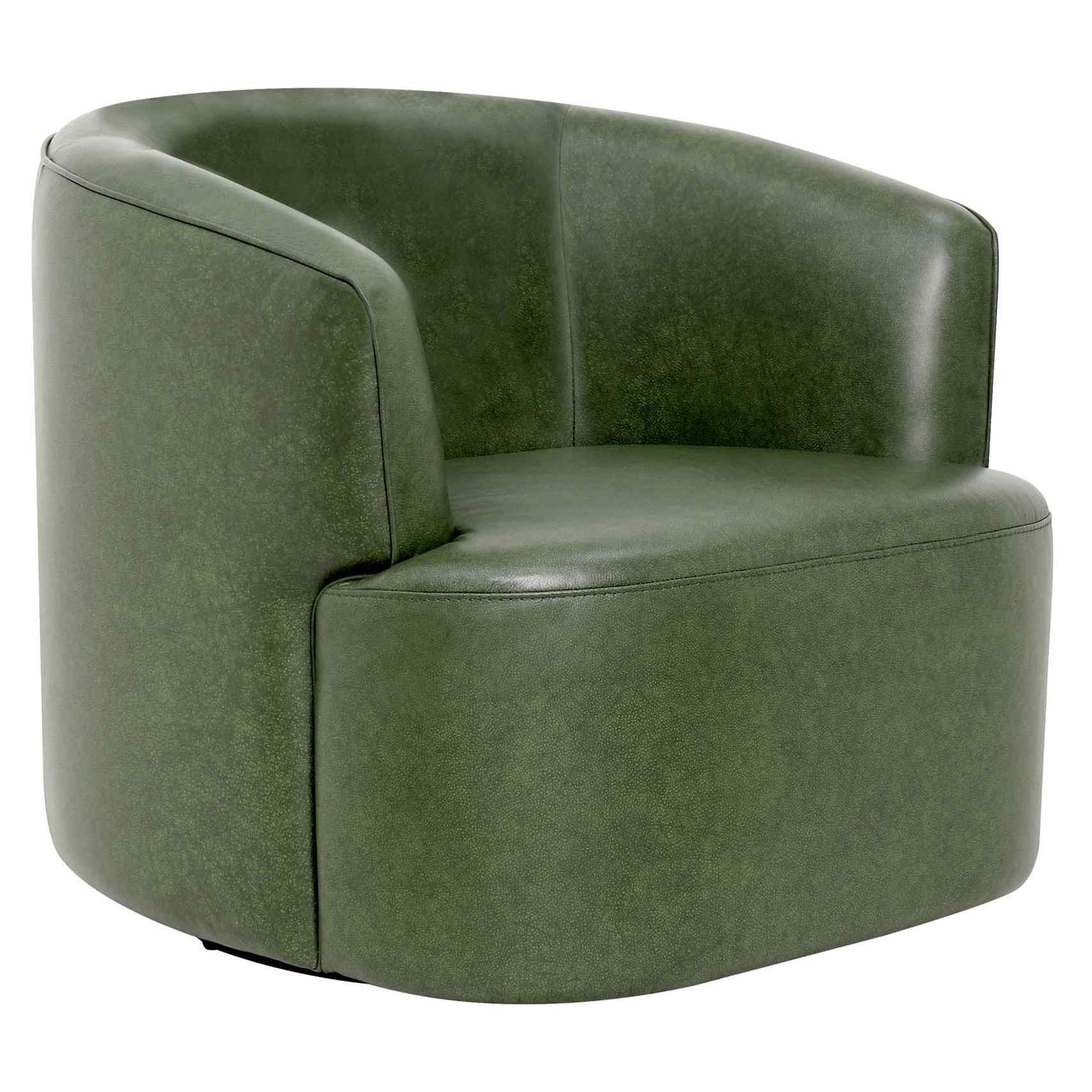 LH Home Fireside Top Grain Leather Swivel Club Chair