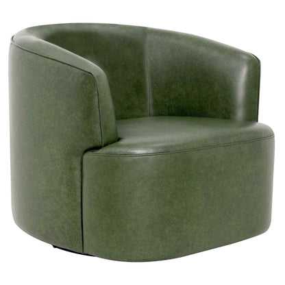 LH Home Fireside Top Grain Leather Swivel Club Chair