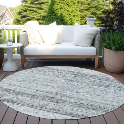 LOOMLAN Rugs Flamara Blue Washable Indoor-Outdoor Rug