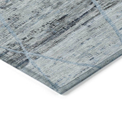 LOOMLAN Rugs Flamara Blue Washable Indoor-Outdoor Rug