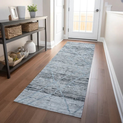 LOOMLAN Rugs Flamara Blue Washable Indoor-Outdoor Rug