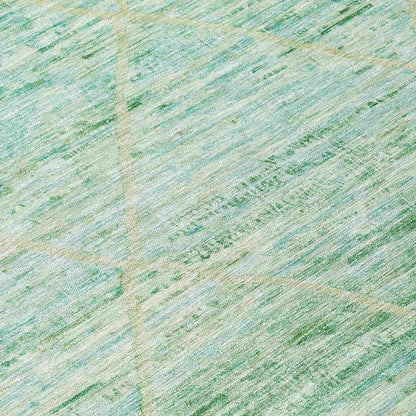 LOOMLAN Rugs Flamara Green Washable Indoor-Outdoor Rug