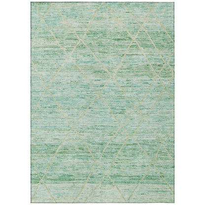 LOOMLAN Rugs Flamara Green Washable Indoor-Outdoor Rug