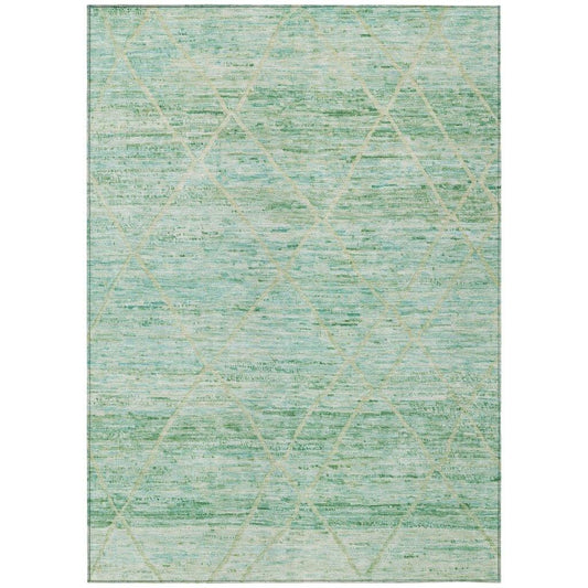 LOOMLAN Rugs Flamara Green Washable Indoor-Outdoor Rug