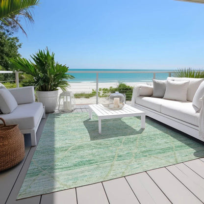 LOOMLAN Rugs Flamara Green Washable Indoor-Outdoor Rug