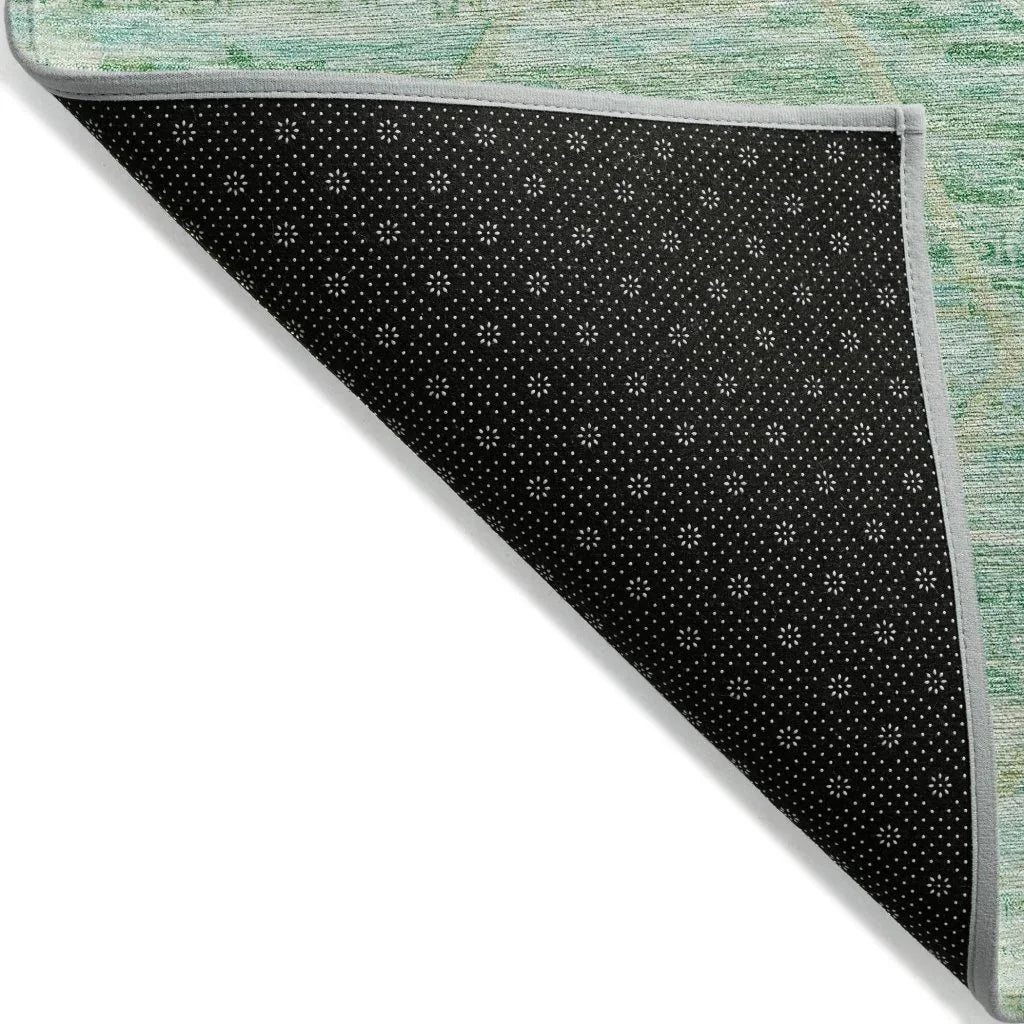 LOOMLAN Rugs Flamara Green Washable Indoor-Outdoor Rug