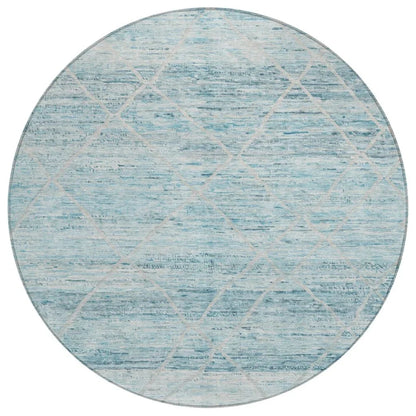 LOOMLAN Rugs Flamara Teal Washable Indoor-Outdoor Rug