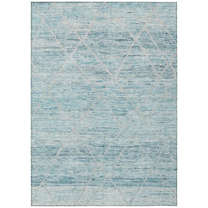 LOOMLAN Rugs Flamara Teal Washable Indoor-Outdoor Rug